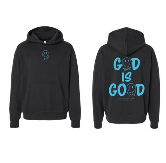 GOD IS GOOD Hoodie Blue