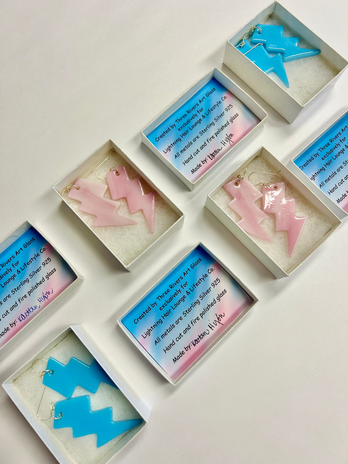 Lightning Bolt Glass Earrings