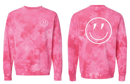 PINK TIE DYE CREW NECK