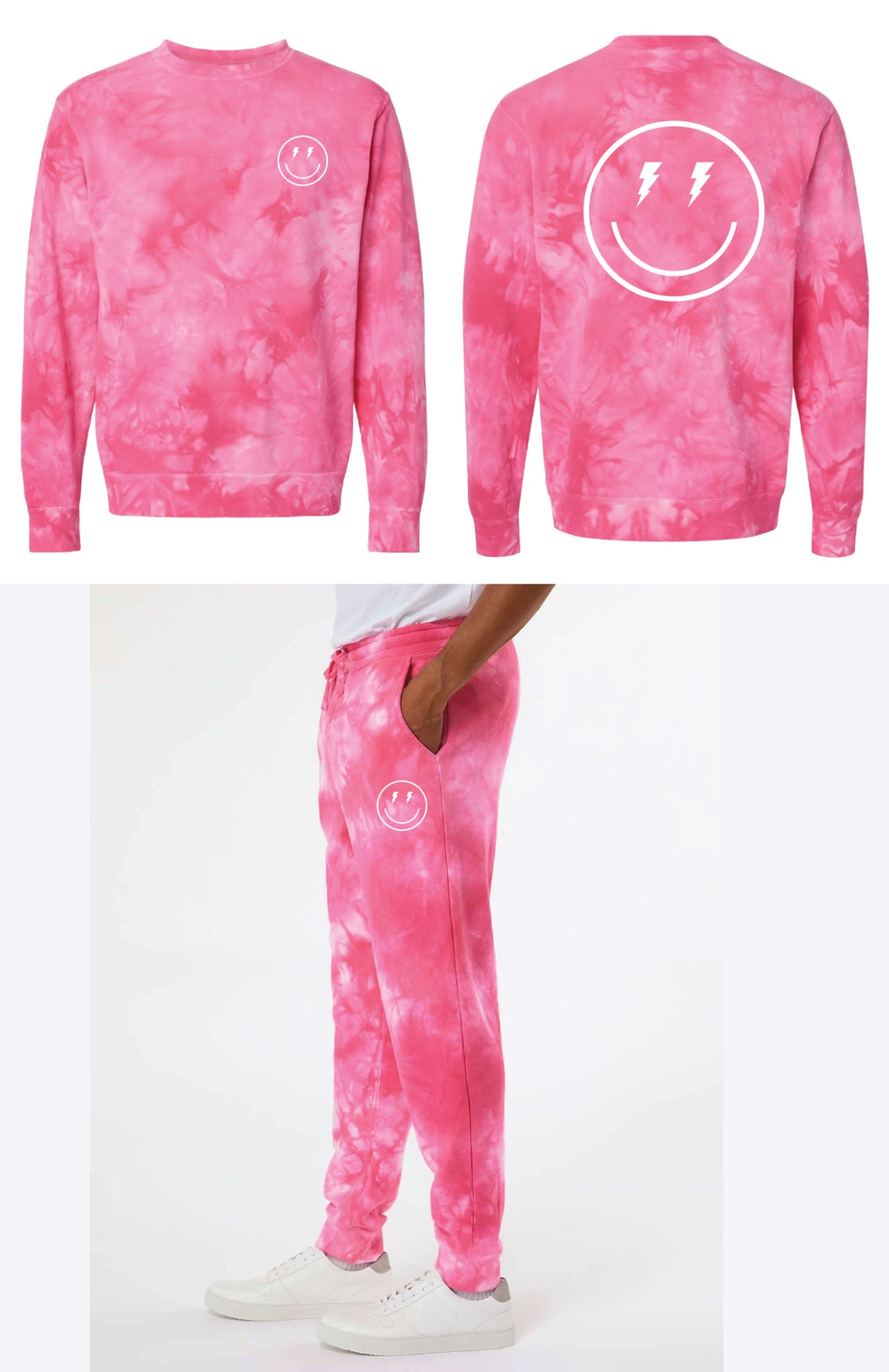 PINK TIE DYE CREW NECK