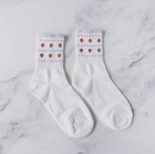 Juicy Fruit Casual Socks - Strawberry